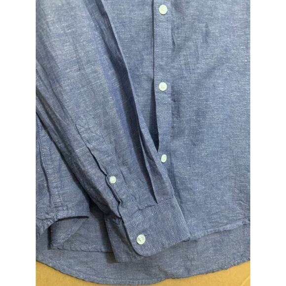 CHEAP MONDAY Marled Denim-Blue 100% Cotton Button Down LS Mens DAMON Shirt Sz M - Picture 4 of 11